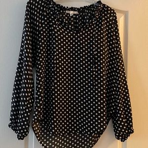 Maria Gabrielle black & white polka dots blouse